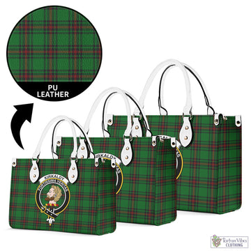Kirkaldy Tartan Luxury Leather Handbags with Family Crest