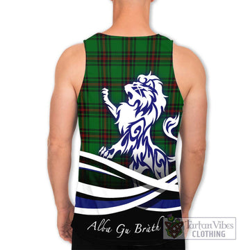 Kirkaldy Tartan Men's Tank Top with Alba Gu Brath Regal Lion Emblem - Tartanvibesclothing Shop