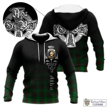 Kirkaldy Tartan Knitted Hoodie Featuring Alba Gu Brath Family Crest Celtic Inspired