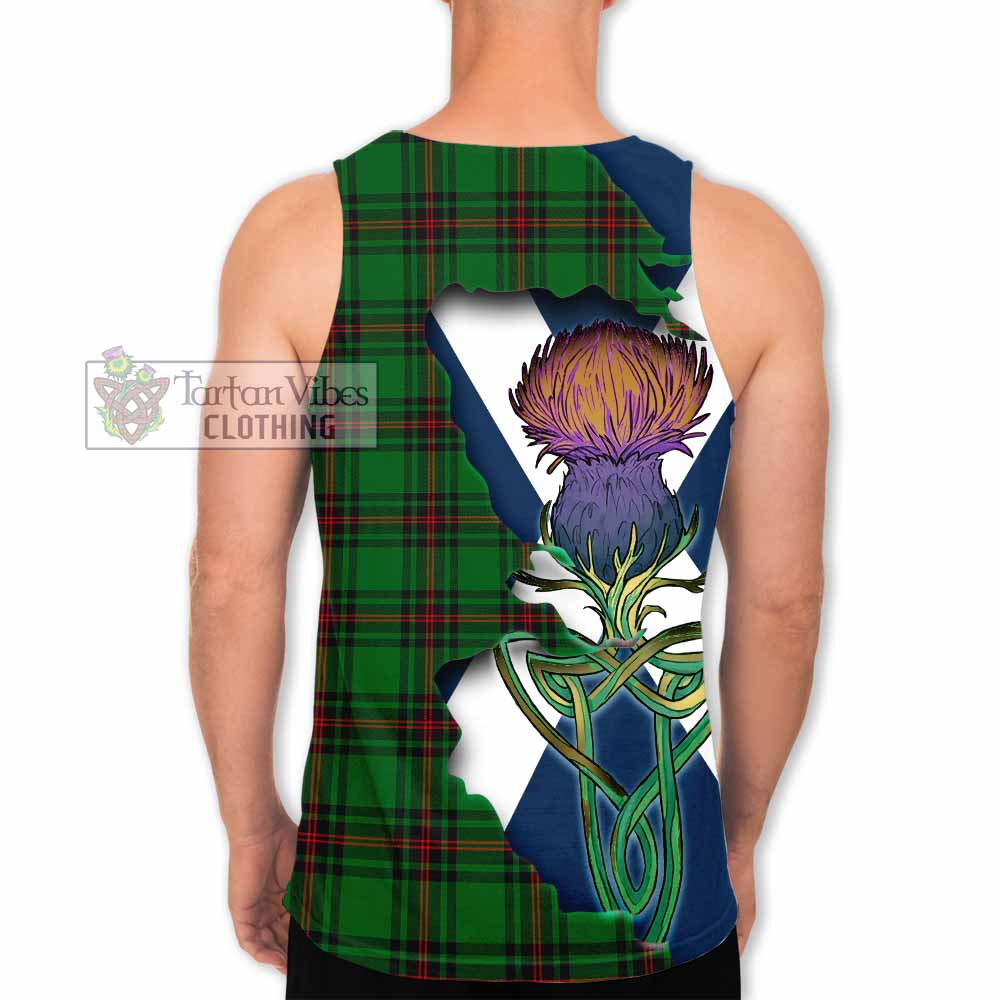Tartan Vibes Clothing Kirkaldy Tartan Family Crest Men's Tank Top Scottish Thistle Celtic Inspired