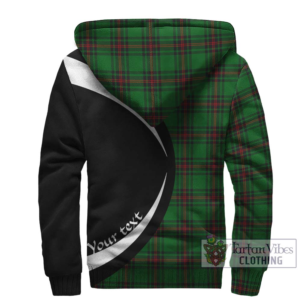 Kirkaldy Tartan Sherpa Hoodie with Family Crest Circle Style - Tartan Vibes Clothing