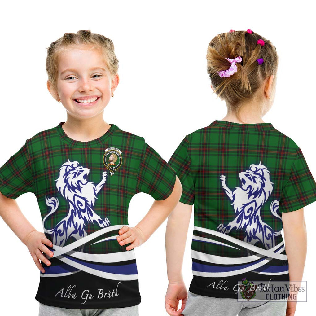 Kirkaldy Tartan Kid T-Shirt with Alba Gu Brath Regal Lion Emblem - Tartanvibesclothing Shop