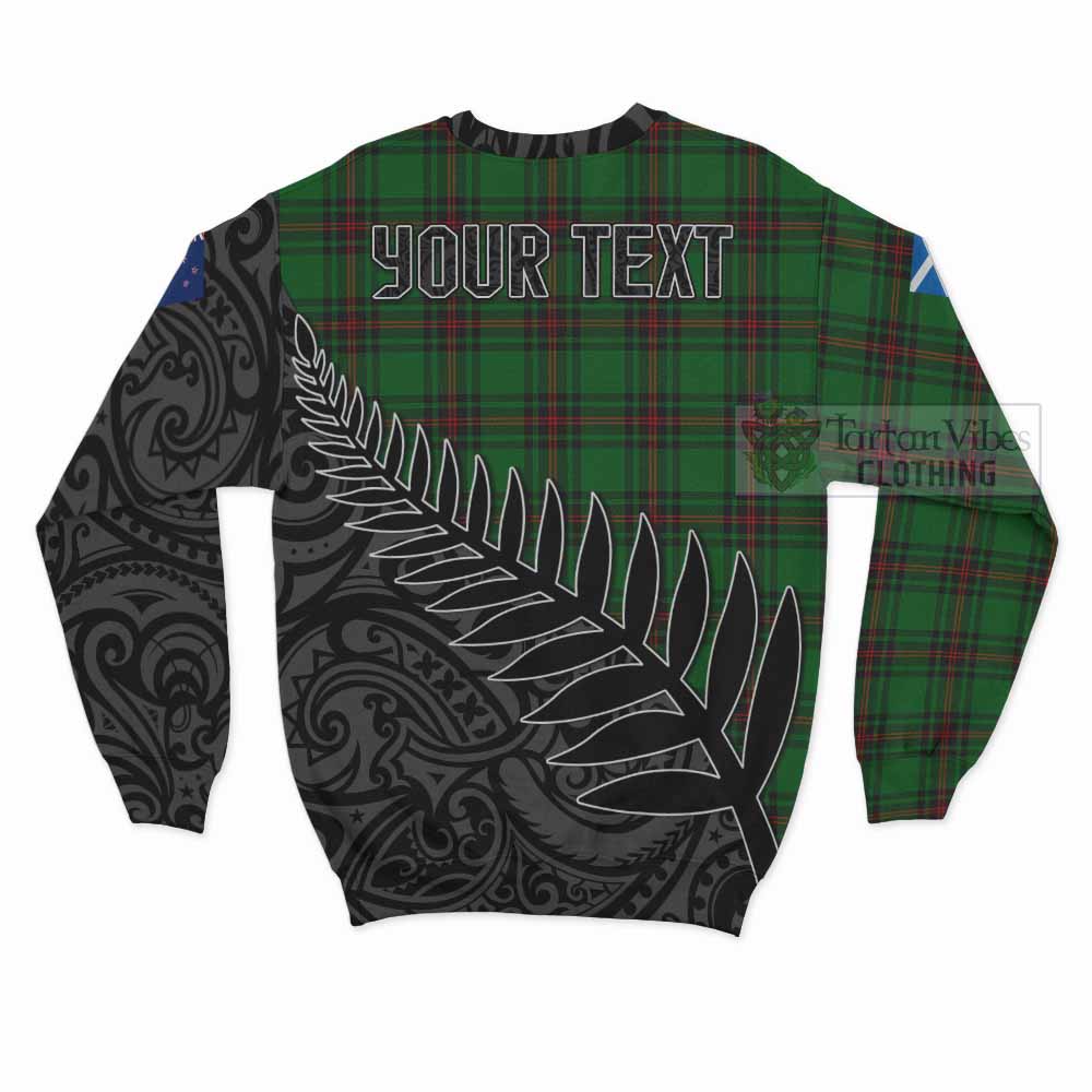Tartan Vibes Clothing Kirkaldy Crest Tartan Sweatshirt with New Zealand Silver Fern Half Style