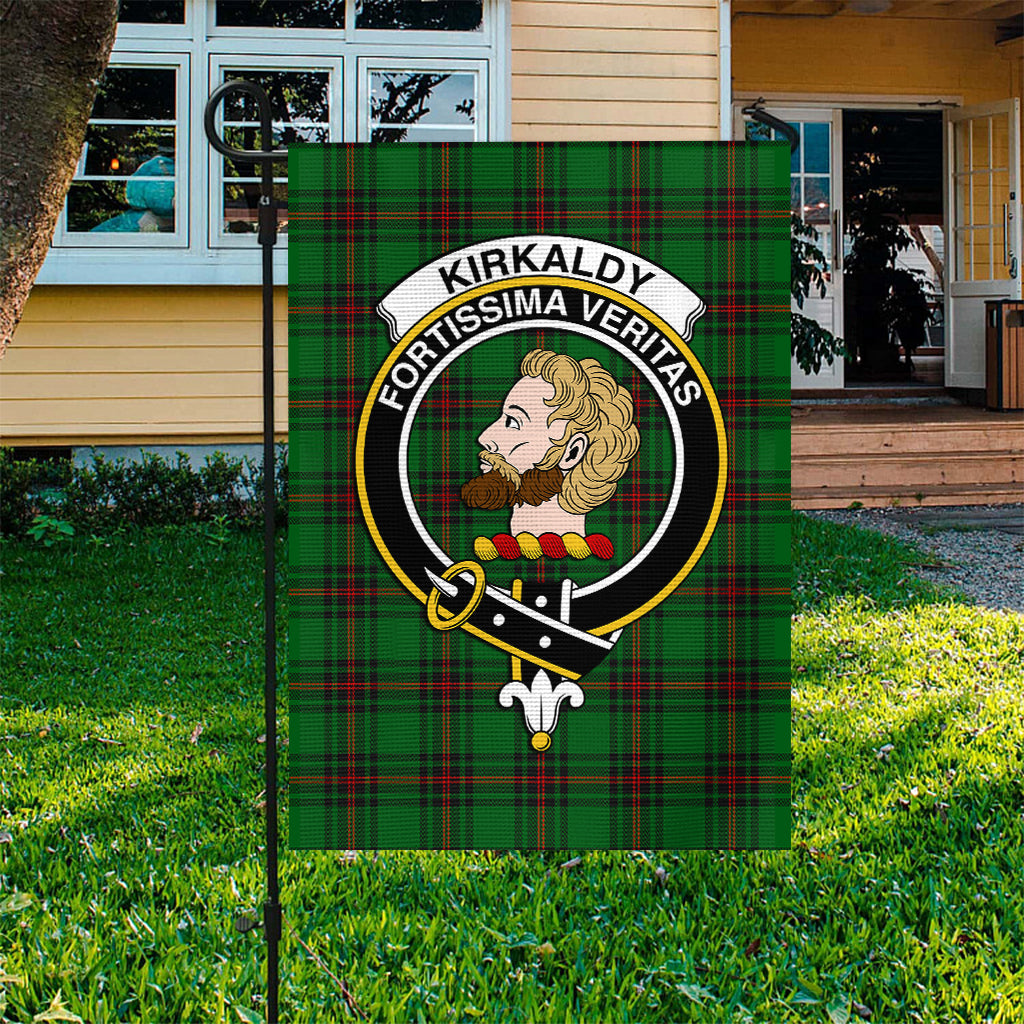 Kirkaldy Tartan Flag with Family Crest - Tartan Vibes Clothing