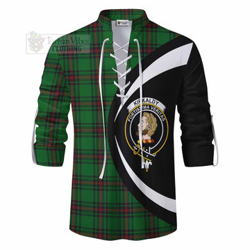 Tartan Vibes Clothing Kirkaldy Tartan Ghillie Kilt Shirt with Family Crest Circle Style