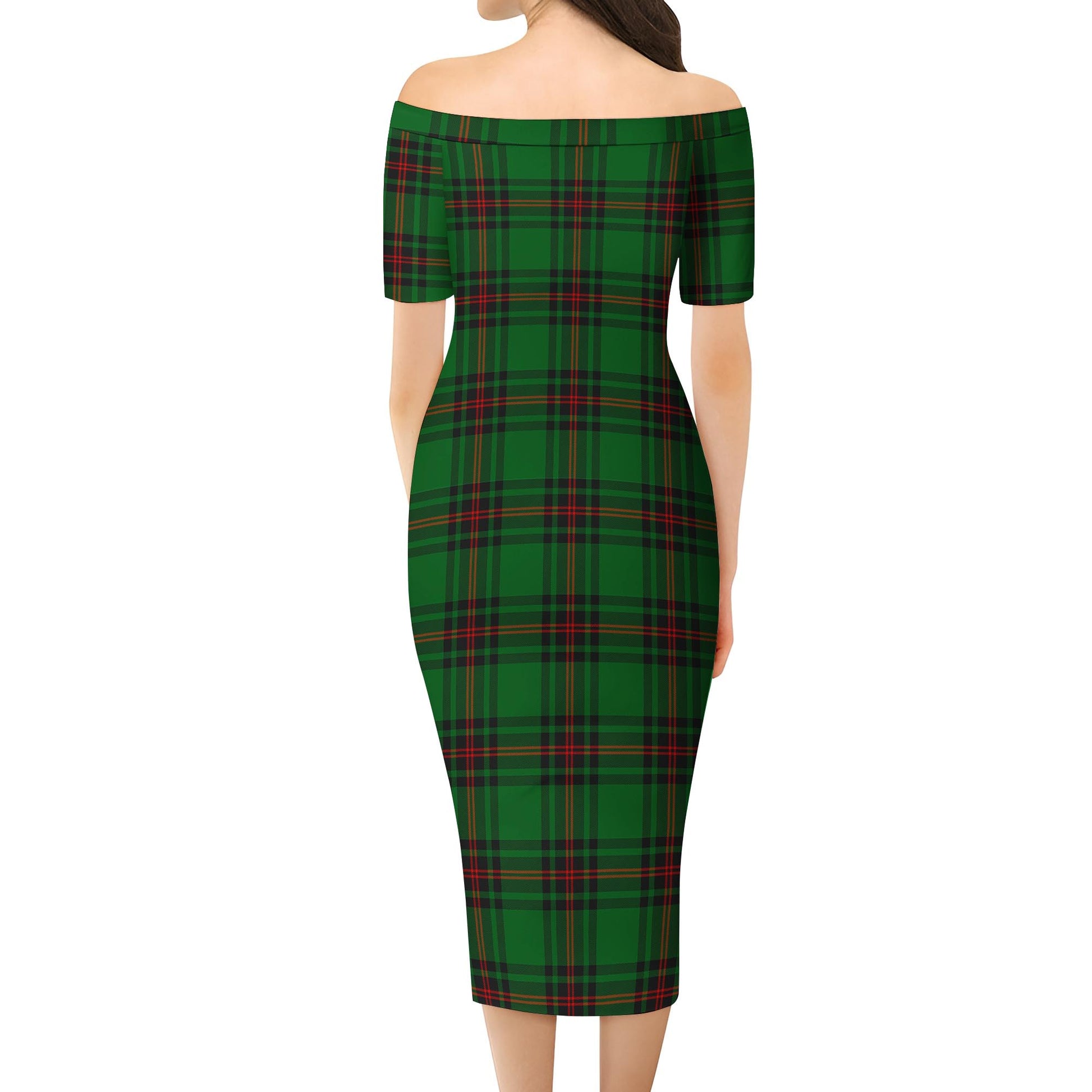 Kirkaldy Tartan Off Shoulder Lady Dress - Tartanvibesclothing