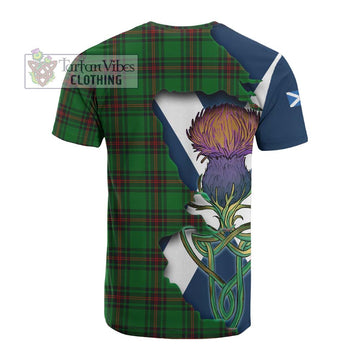 Tartan Vibes Clothing Kirkaldy Tartan Family Crest Cotton T-shirt Scottish Thistle Celtic Inspired