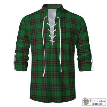 Tartan Vibes Clothing Kirkaldy Tartan Men's Scottish Traditional Jacobite Ghillie Kilt Shirt