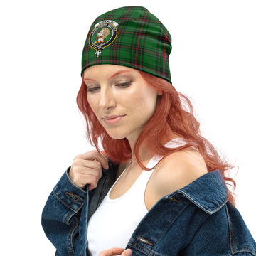 Kirkaldy Tartan Beanies Hat with Family Crest