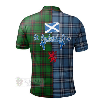 Tartan Vibes Clothing Kirkaldy Tartan Polo Shirt Happy St. Andrew's Day Half Tartan Style