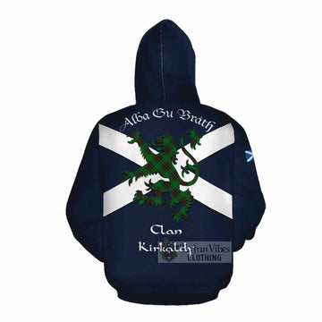 Tartan Vibes Clothing Kirkaldy Tartan Lion Rampant Cotton Hoodie Proudly Display Your Heritage with Alba Gu Brath and Clan Name