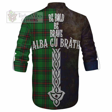 Kirkaldy Tartan Family Crest Ghillie Kilt Shirt Alba Gu Brath Be Brave Lion Ancient Style