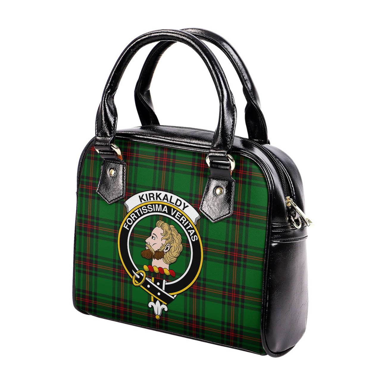 Kirkaldy Tartan Shoulder Handbags with Family Crest - Tartanvibesclothing