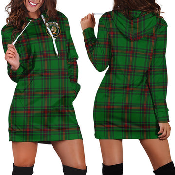 Kirkaldy Tartan Hoodie Dress with Family Crest
