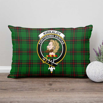 Kirkaldy Tartan Pillow Cover with Family Crest
