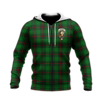 Kirkaldy Tartan Knitted Hoodie with Family Crest