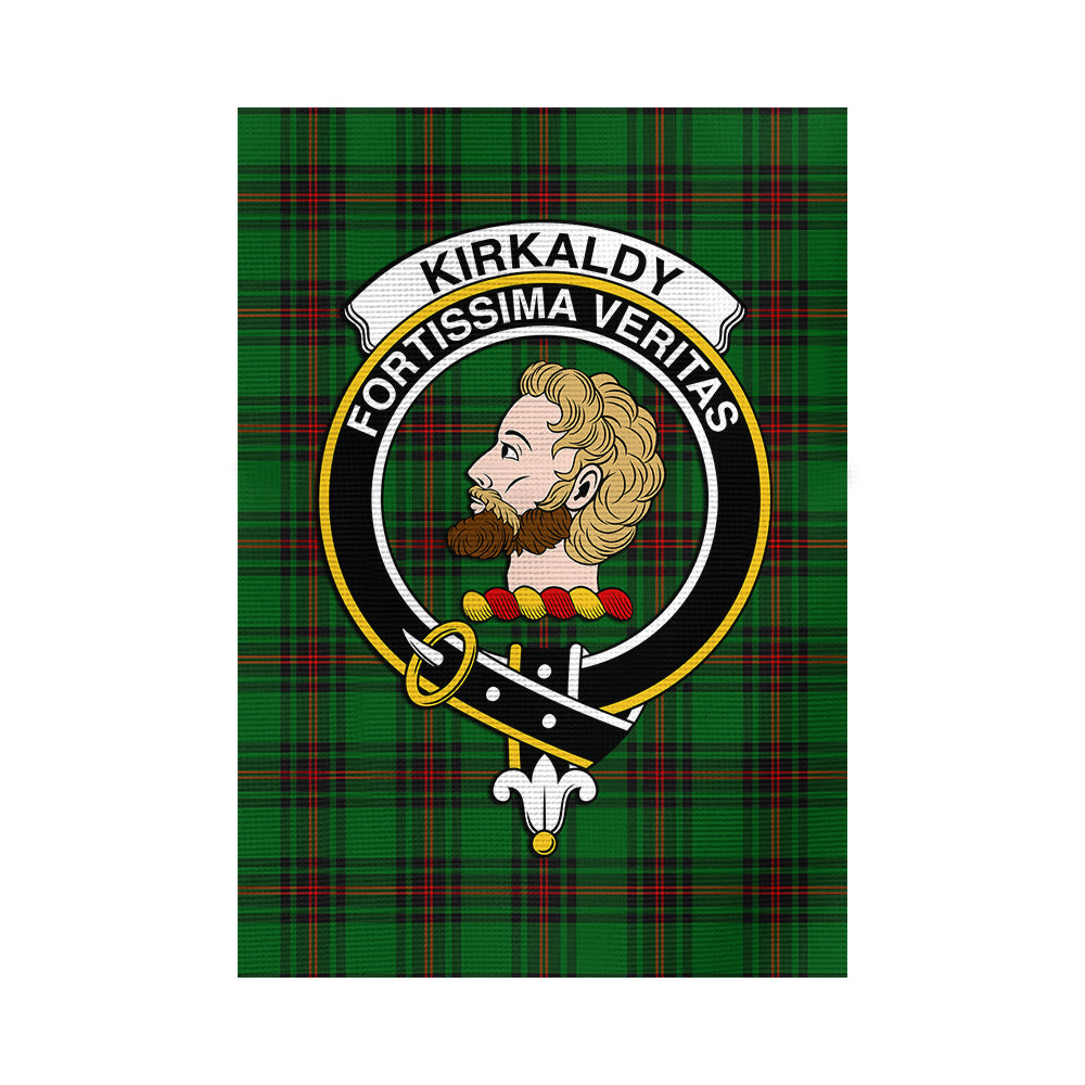 Kirkaldy Tartan Flag with Family Crest - Tartan Vibes Clothing