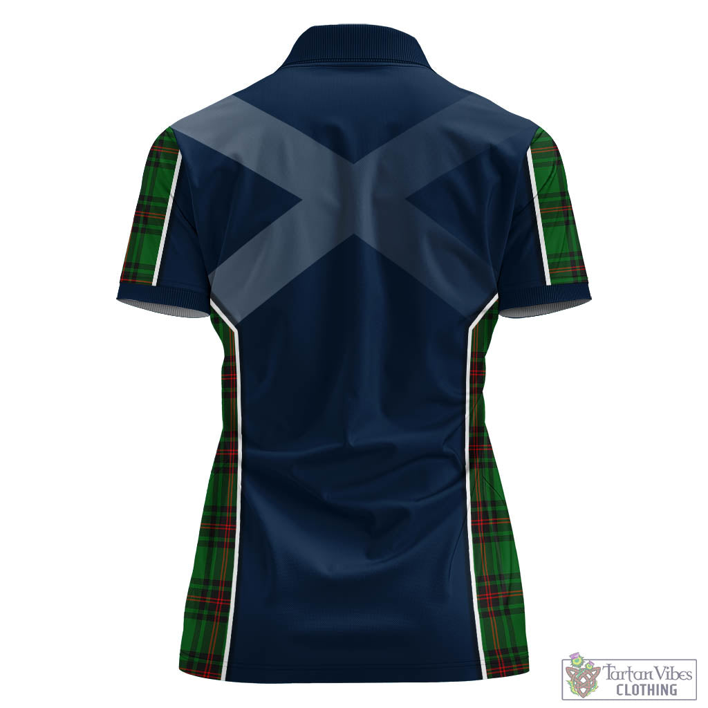 Tartan Vibes Clothing Kirkaldy Tartan Women's Polo Shirt with Family Crest and Lion Rampant Vibes Sport Style