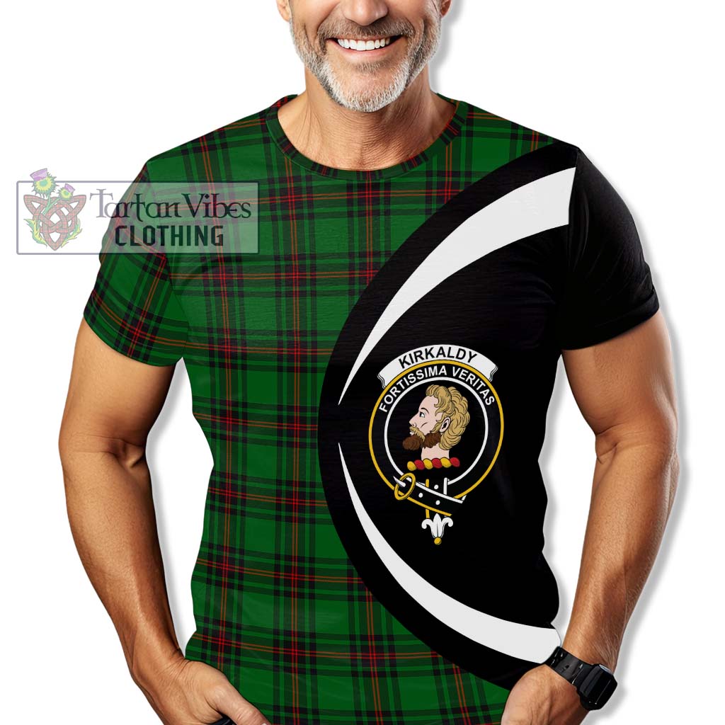 Tartan Vibes Clothing Kirkaldy Tartan T-Shirt with Family Crest Circle Style