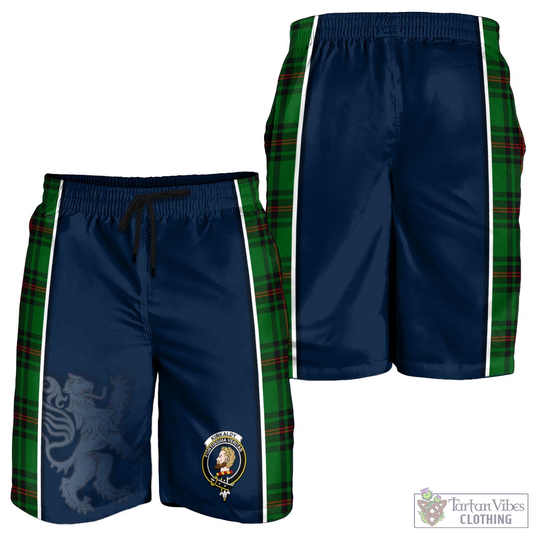 Tartan Vibes Clothing Kirkaldy Tartan Men's Shorts with Family Crest and Lion Rampant Vibes Sport Style