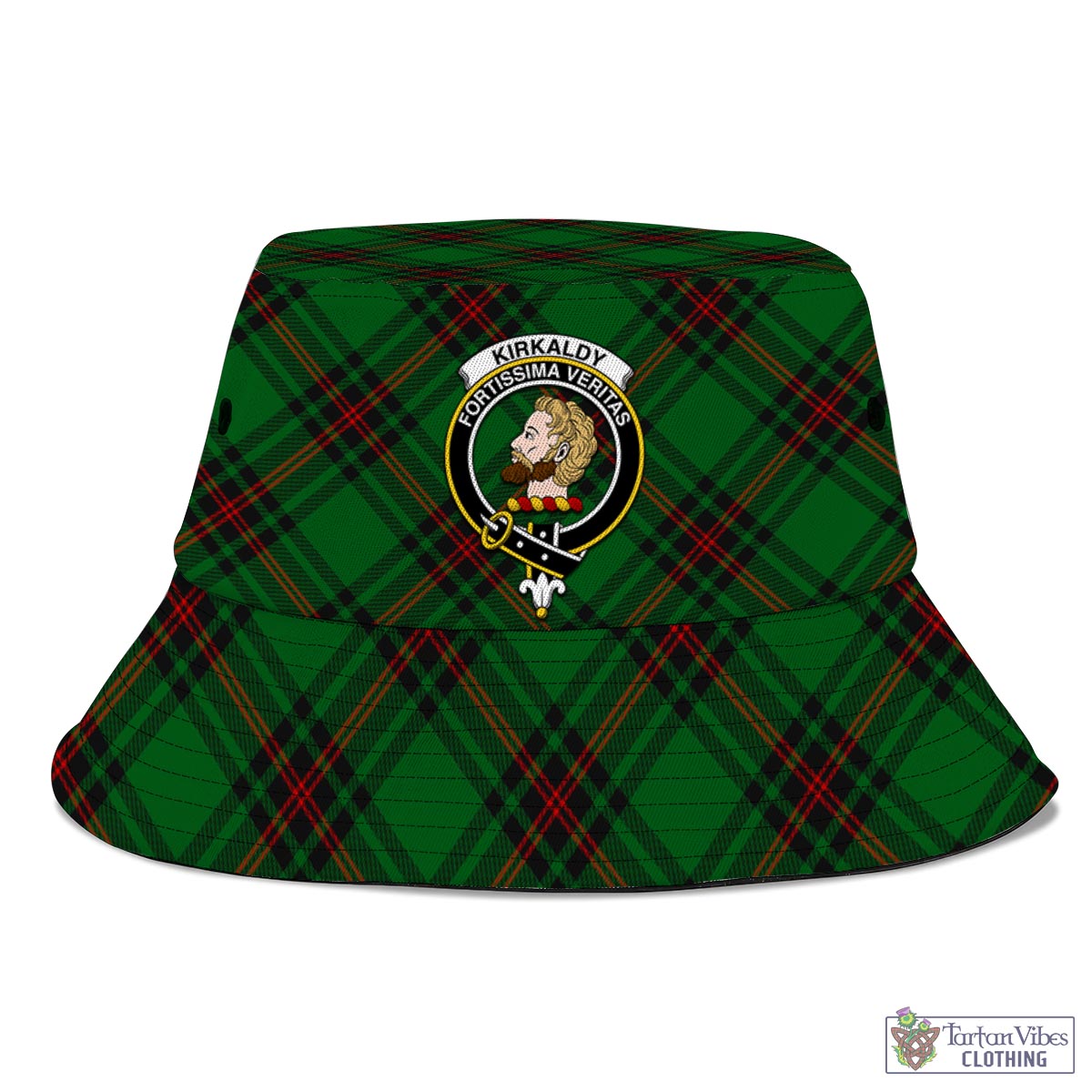 Tartan Vibes Clothing Kirkaldy Tartan Bucket Hat with Family Crest