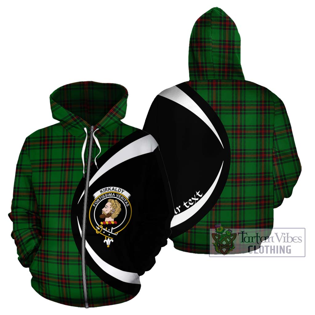 Tartan Vibes Clothing Kirkaldy Tartan Hoodie with Family Crest Circle Style