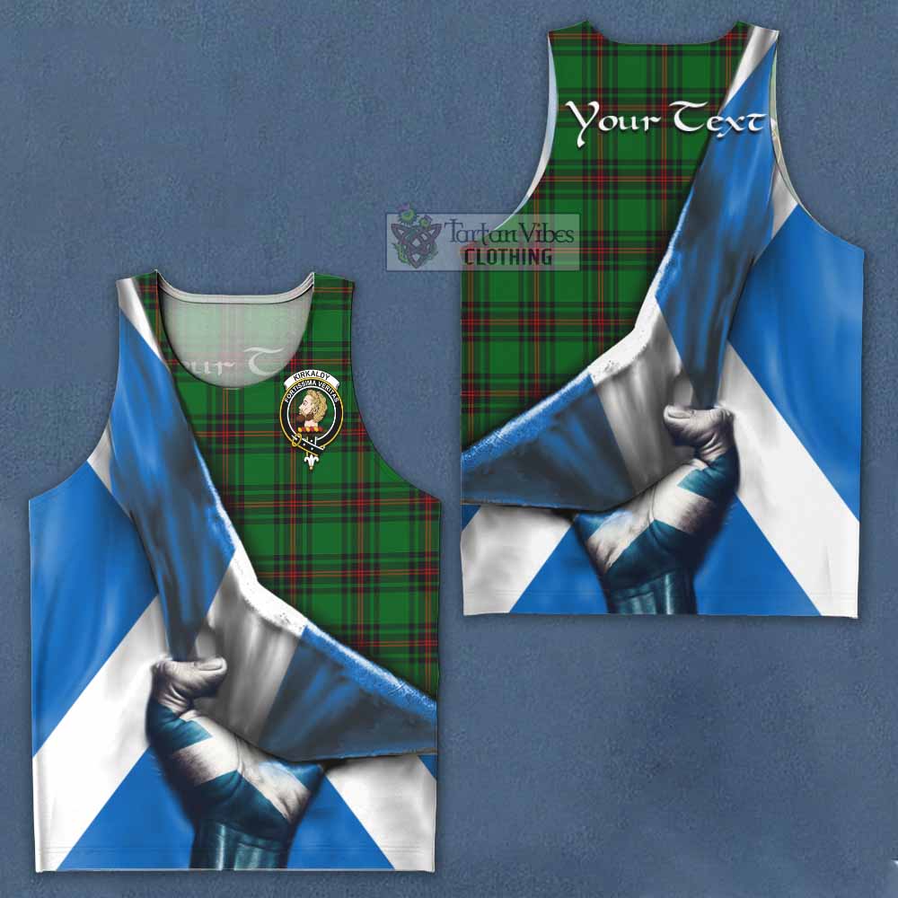 Tartan Vibes Clothing Kirkaldy Tartan Men's Tank Top with Family Crest Scotland Patriotic Style