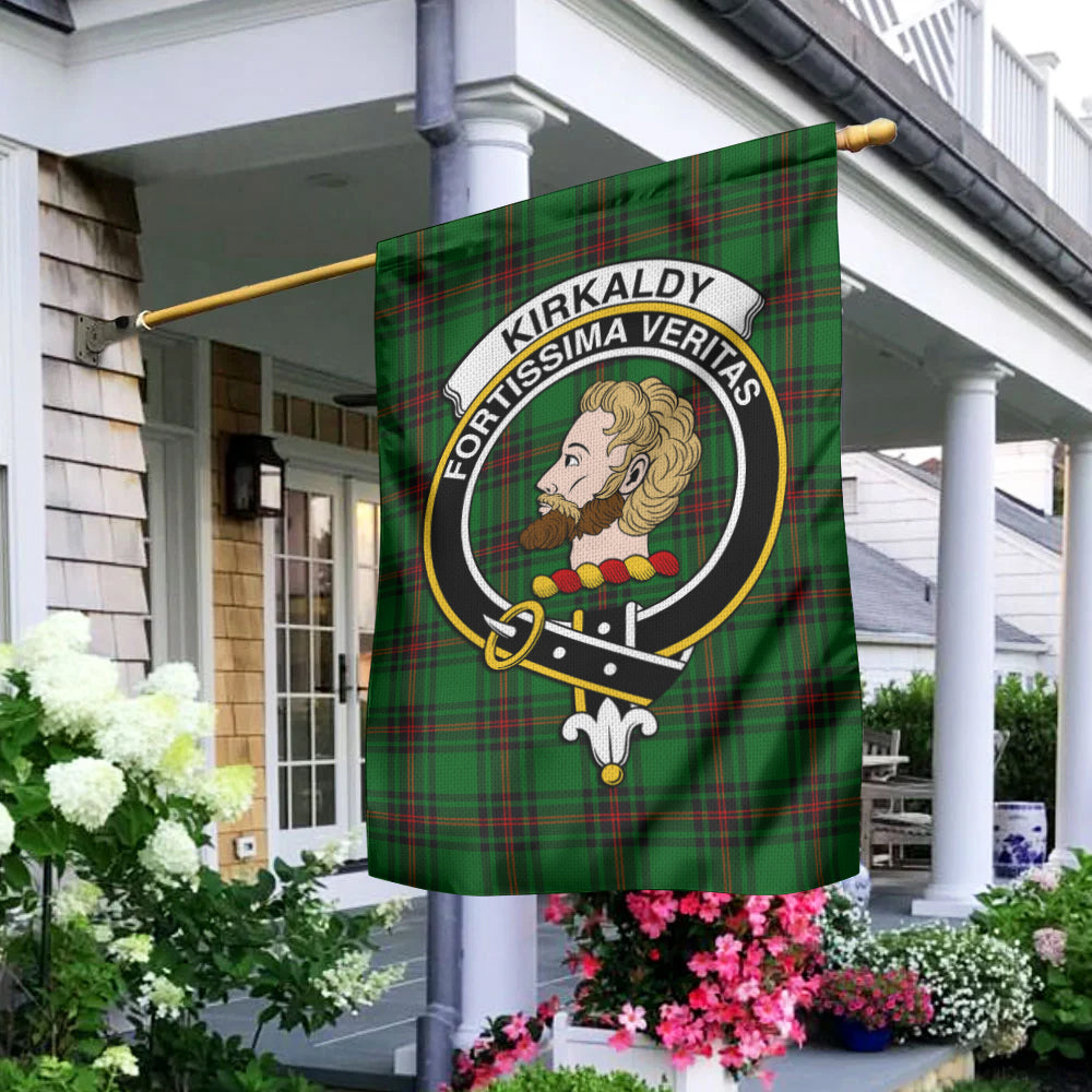 Kirkaldy Tartan Flag with Family Crest - Tartan Vibes Clothing