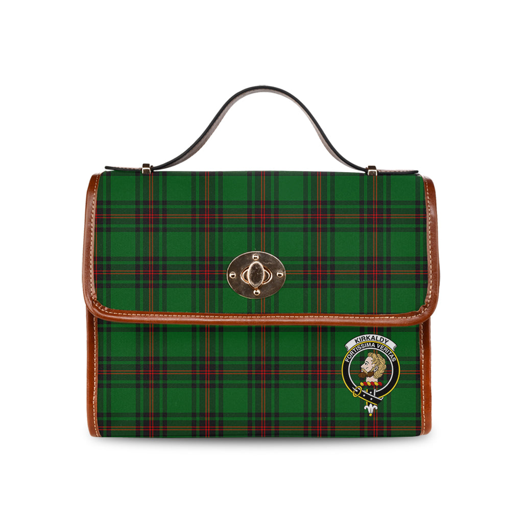 kirkaldy-tartan-leather-strap-waterproof-canvas-bag-with-family-crest