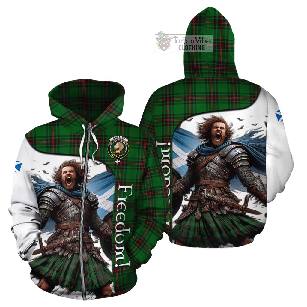 Tartan Vibes Clothing Kirkaldy Crest Tartan Cotton Hoodie Inspired by the Freedom of Scottish Warrior