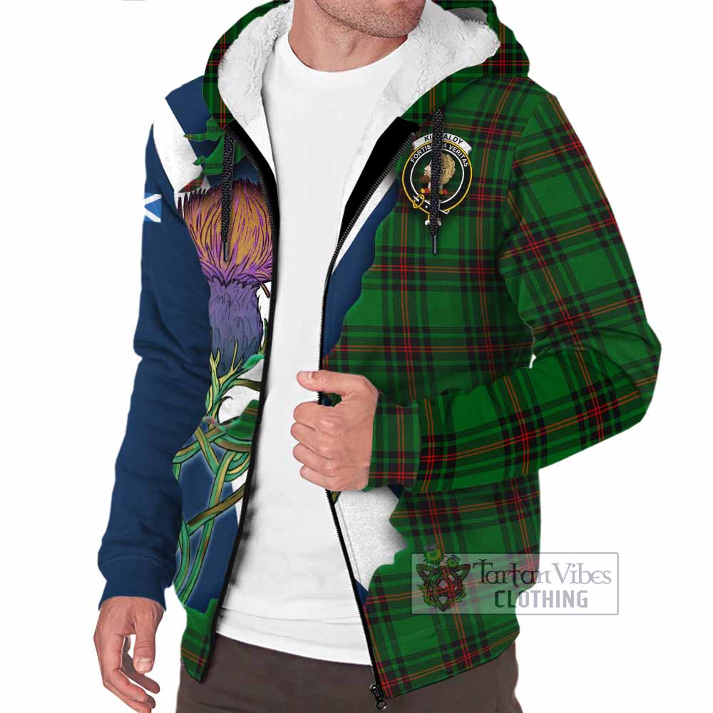 Tartan Vibes Clothing Kirkaldy Tartan Family Crest Sherpa Hoodie Scottish Thistle Celtic Inspired