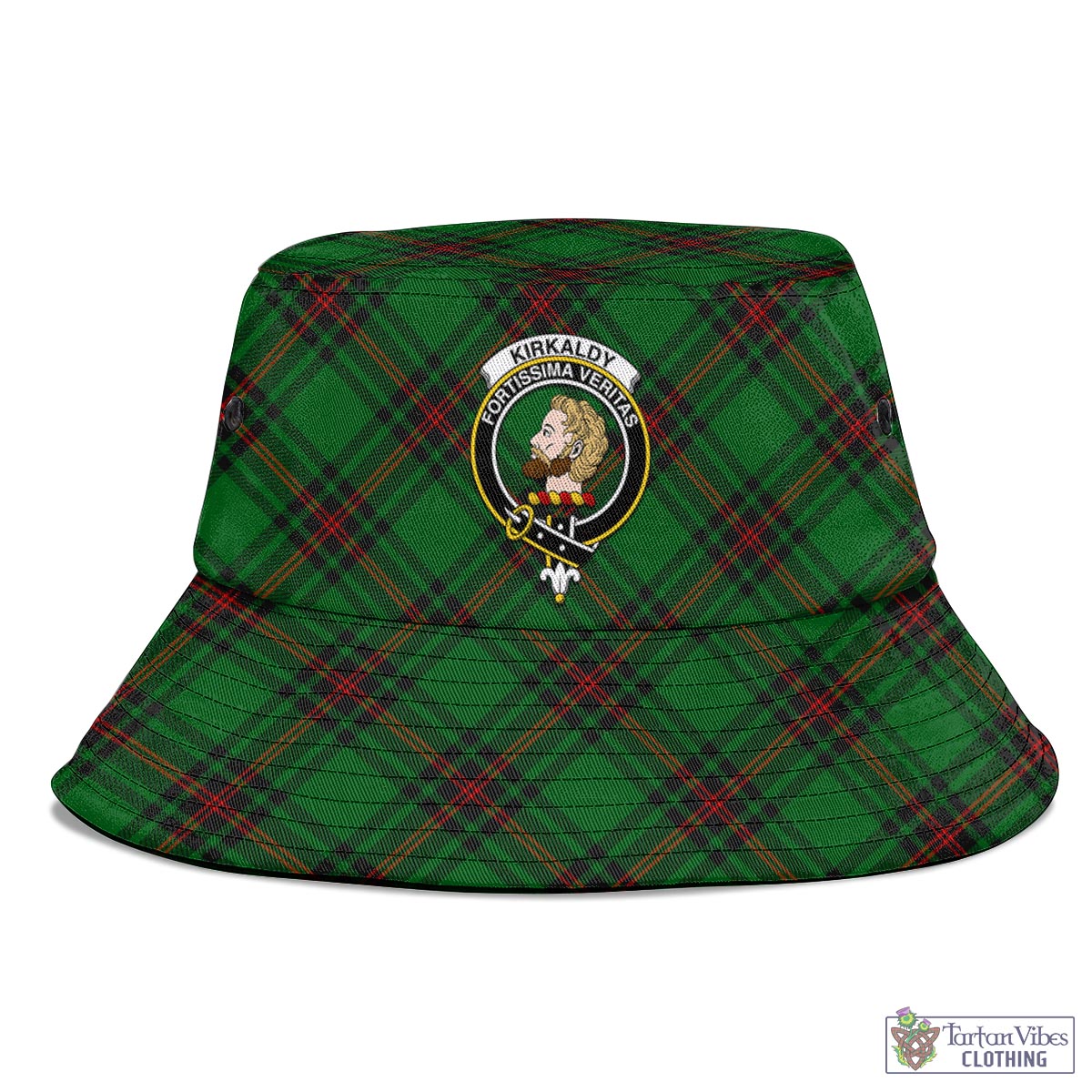 Tartan Vibes Clothing Kirkaldy Tartan Bucket Hat with Family Crest
