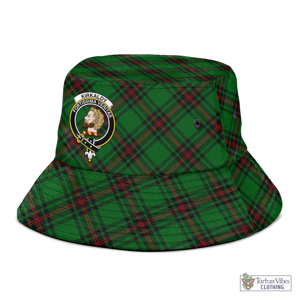 Tartan Vibes Clothing Kirkaldy Tartan Bucket Hat with Family Crest