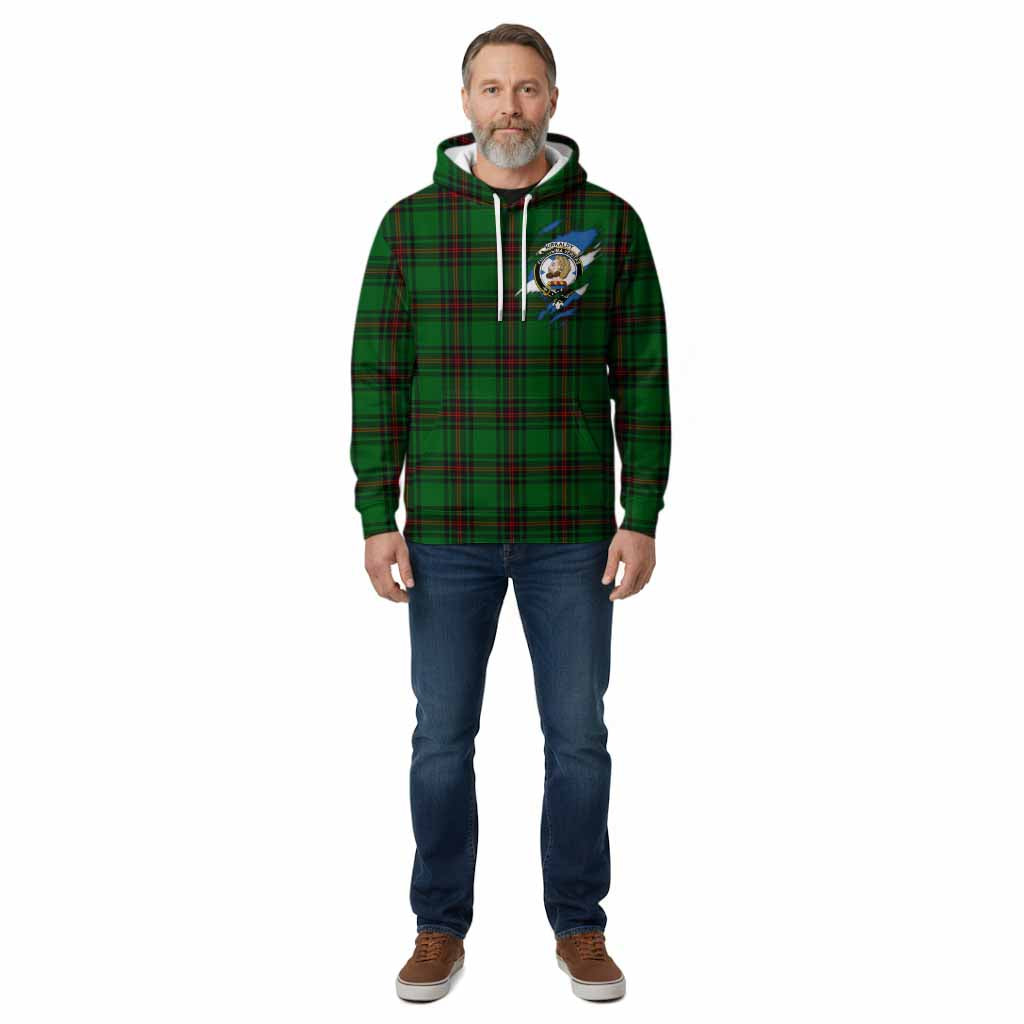Kirkaldy Clan Crest In Me Tartan Cotton Hoodie Scotland Flag Style