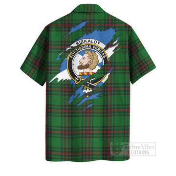 Kirkaldy Clan Crest In Me Tartan Hawaiian Shirt Scotland Flag Style