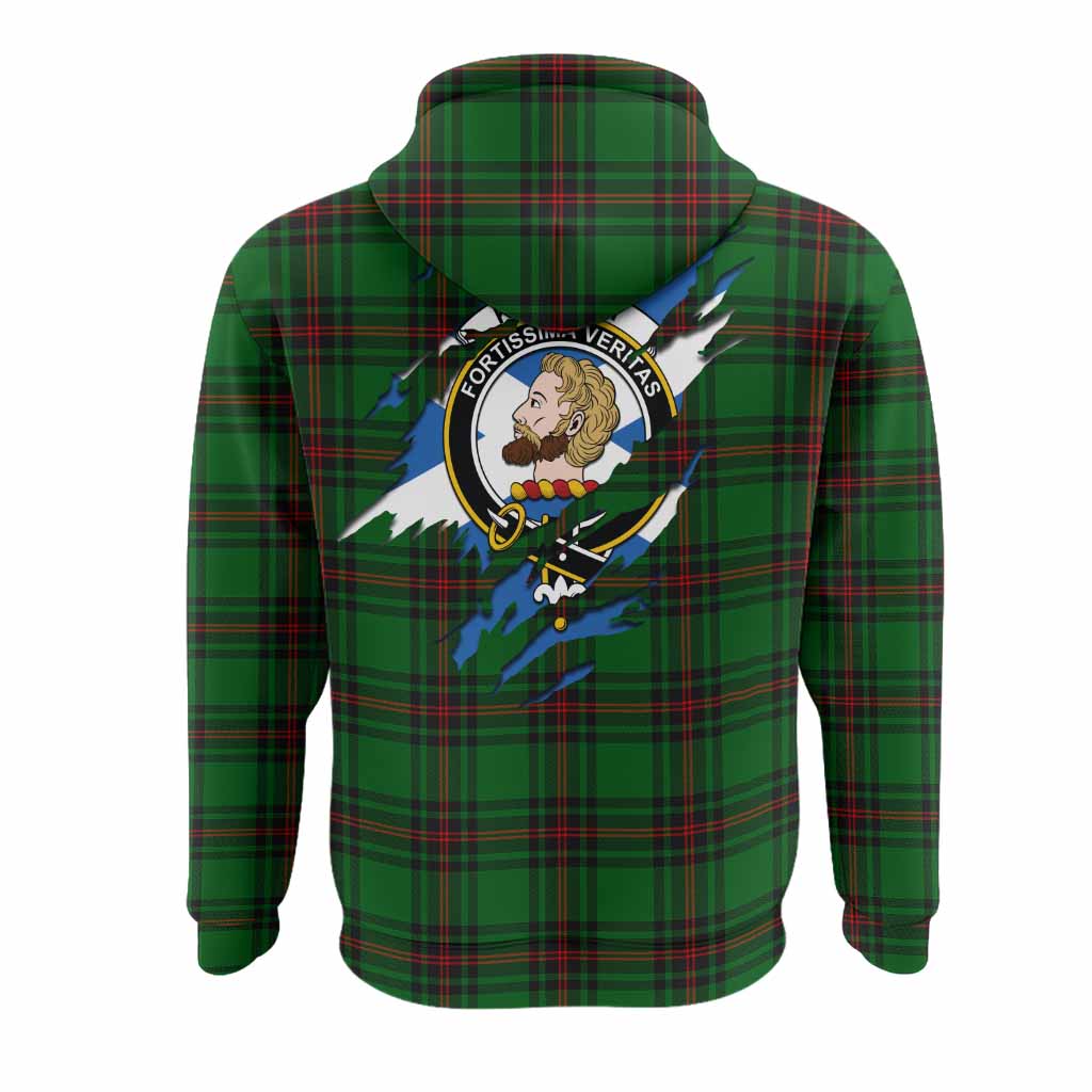 Kirkaldy Clan Crest In Me Tartan Hoodie Scotland Flag Style