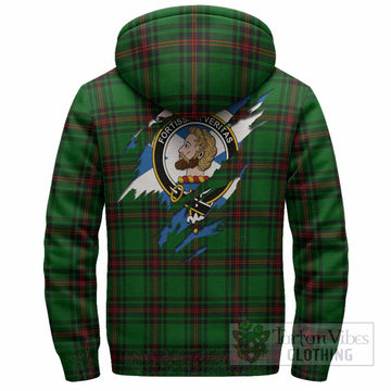 Kirkaldy Clan Crest In Me Tartan Sherpa Hoodie Scotland Flag Style