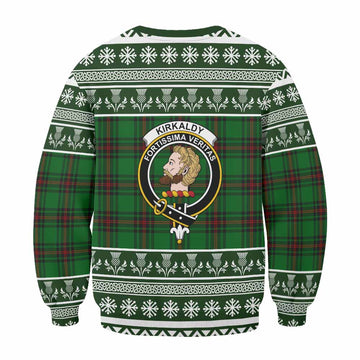 Kirkaldy Clan Tartan Christmas Sweatshirt with Family Crest