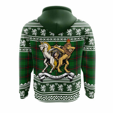 Kirkaldy Clan Tartan Crest Christmas Hoodie Coat of Arms Funny Style