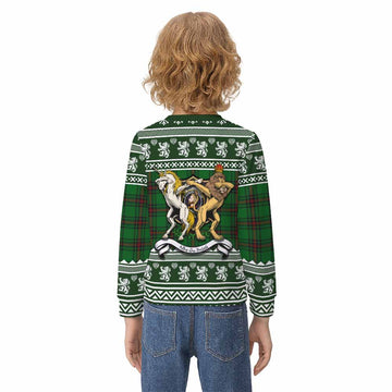 Kirkaldy Clan Tartan Crest Christmas Kid Ugly Sweatshirt Coat of Arms Funny Style