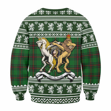 Kirkaldy Clan Tartan Crest Christmas Sweatshirt Coat of Arms Funny Style