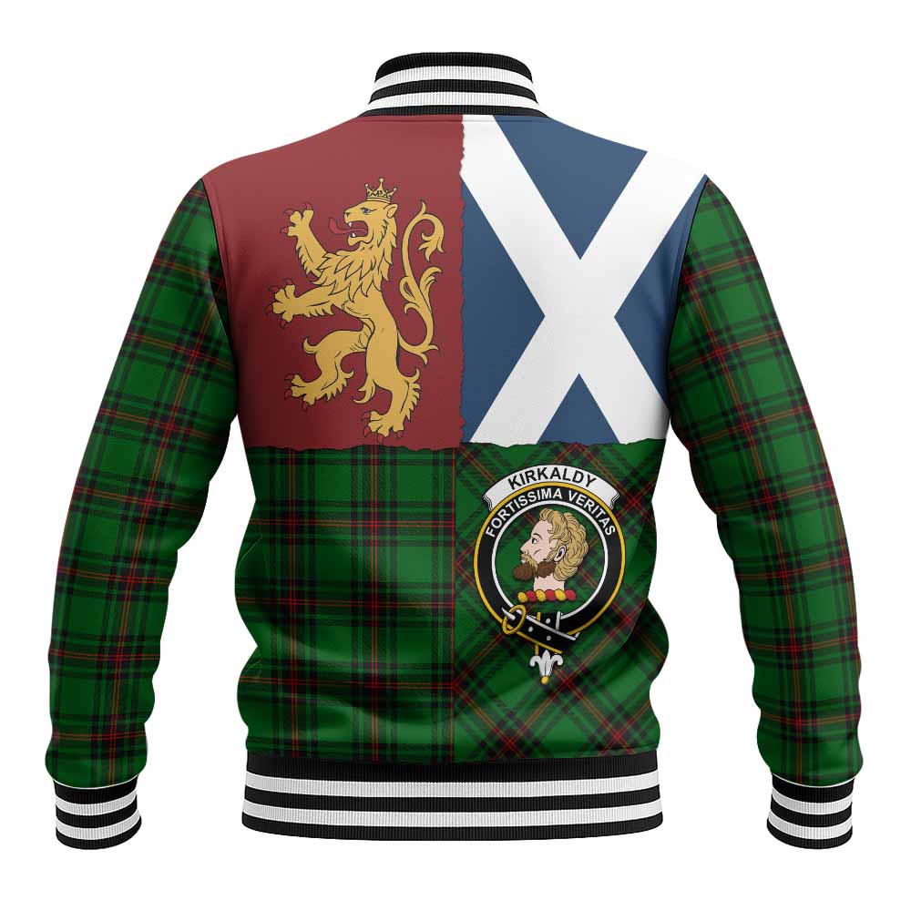 Kirkaldy Crest Tartan Baseball Jacket with Lion Rampant Saltire Style