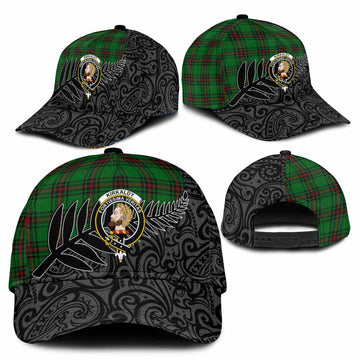 Kirkaldy Crest Tartan Classic Cap with New Zealand Silver Fern Half Style