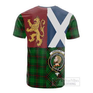 Kirkaldy Crest Tartan Cotton T-shirt with Lion Rampant Saltire Style