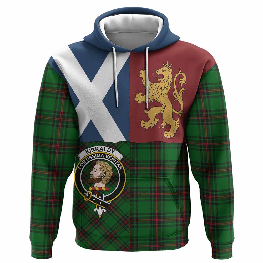 Kirkaldy Crest Tartan Hoodie with Lion Rampant Saltire Style