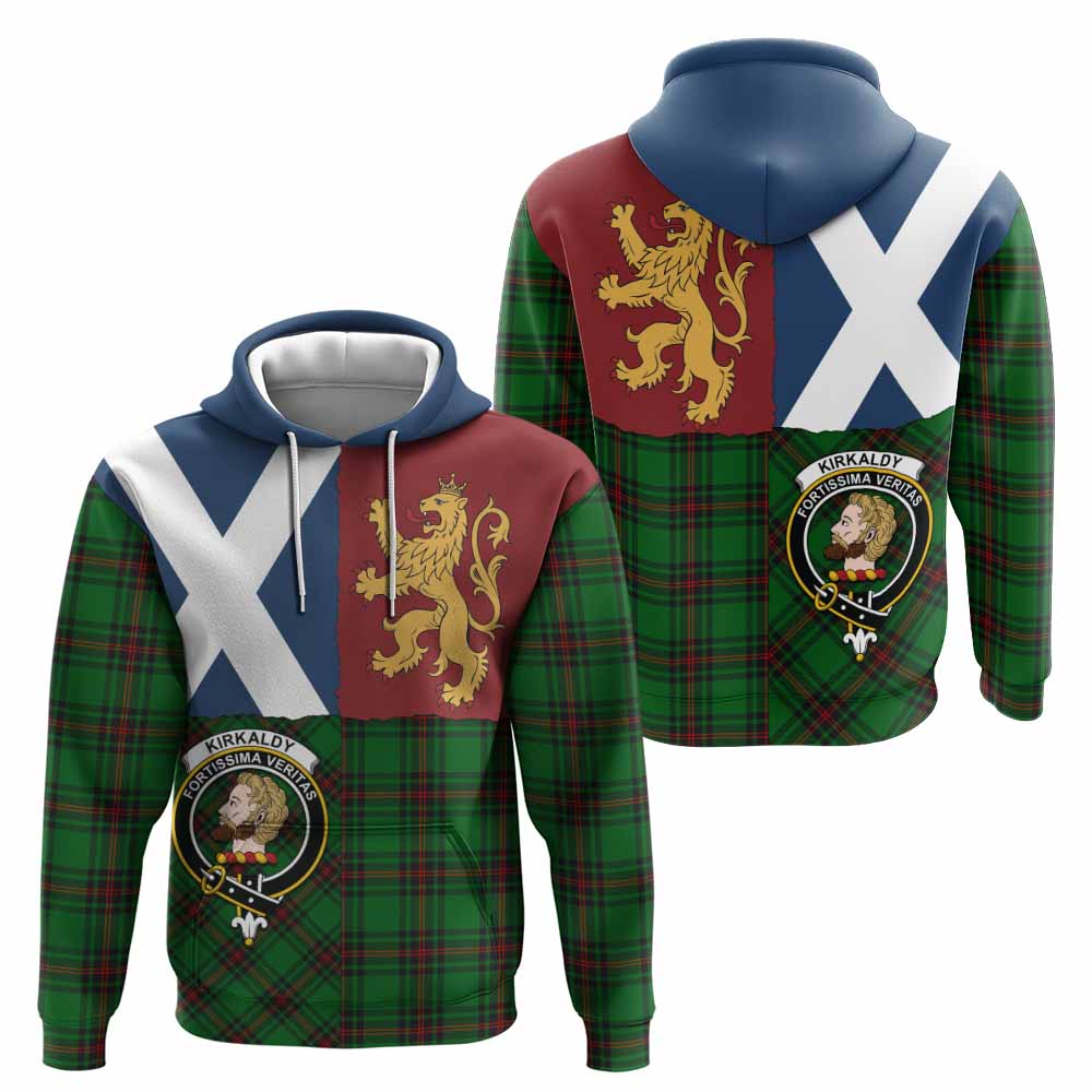 Kirkaldy Crest Tartan Hoodie with Lion Rampant Saltire Style