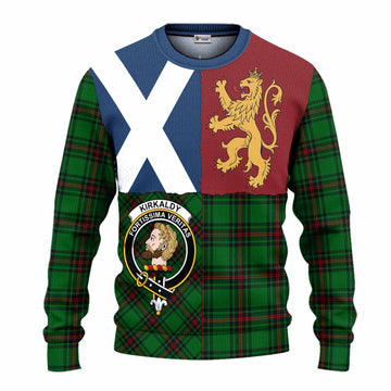 Kirkaldy Crest Tartan Knitted Sweater with Lion Rampant Saltire Style