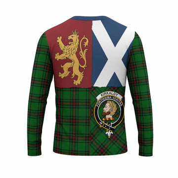 Kirkaldy Crest Tartan Long Sleeve T-Shirt with Lion Rampant Saltire Style