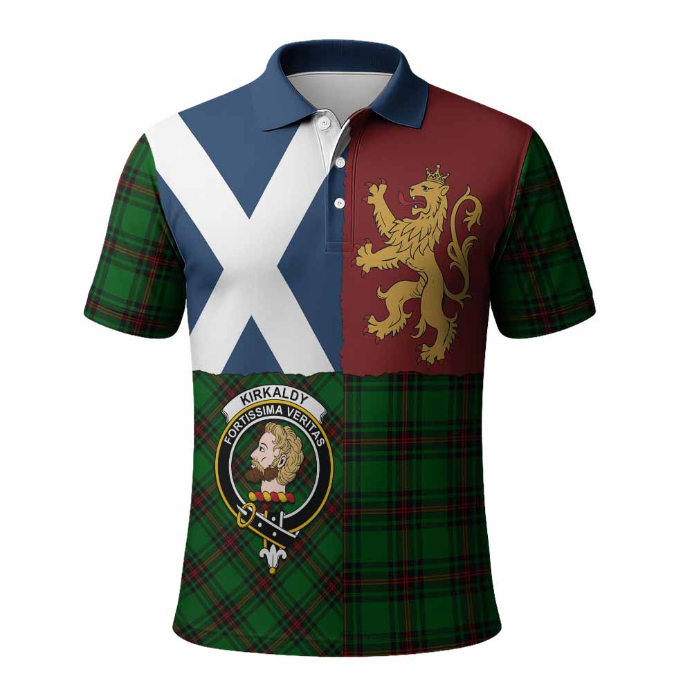 Kirkaldy Crest Tartan Polo Shirt with Lion Rampant Saltire Style