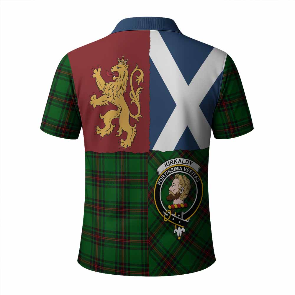 Kirkaldy Crest Tartan Polo Shirt with Lion Rampant Saltire Style